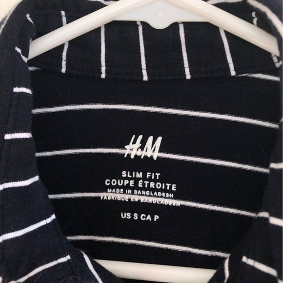 H&M Slim Fit Striped Polo Shirt - Picture 4 of 4